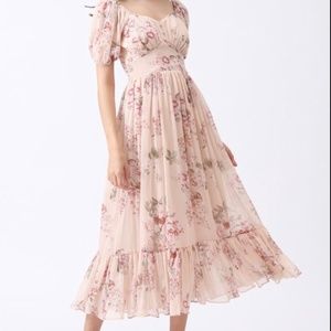 Chicwish Enchanting Peony Chiffon Maxi Dress